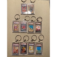 Pokemon KEYCHAIN, Eevee, jigglypuff, charizard, 151,mew,detective pikachu,gengar psa 10 not bgs cgc