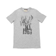 RENOMA Grey T-shirt with Printed Brand Name 100% COTTON