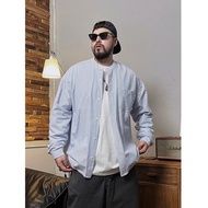 Áo sọc phong cách Hàn Quốc M-8XL Nam Thường Ngày rộng áo ngoại cỡ Tay áo dài