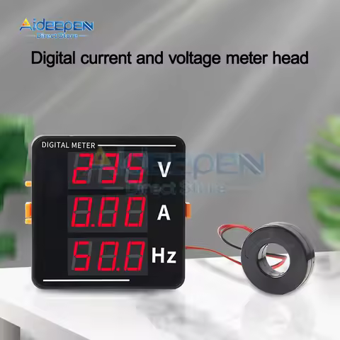 3 in 1 AC 50-500V 0-120A Voltage Current Frequency Meter LED Digital Display Voltmeter Ammeter Teste