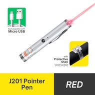 J201 5mw Presentation Pen Pointer Green Red Light Beam Long Range USB Rechargeable Battery Indicator