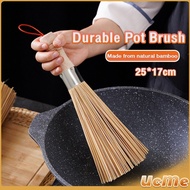 UC Bamboo Wok Brush Cleaning Brush Wooden Handle for Cleaning Dishes, Cast Iron Pots, Pans