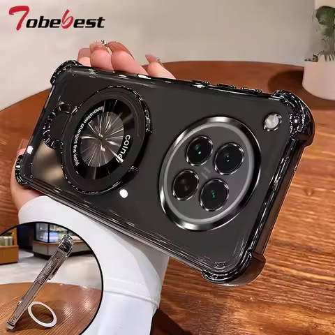 Shockproof Plating Magnetic Bracket Magsafe Case For OPPO Find X8 Pro X8S Plus X7 Ultra Silicone Cov