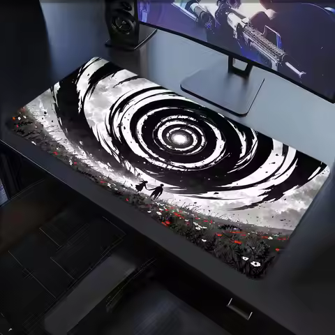Black Sky Vortex Mouse Pad Large Computer Office Game Table Mat Rubber Anti-slip Stitched Edge Keybo