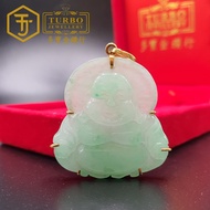 TURBO [835G] [A玉] Loket Emas Jade Maitreya 1 玉笑佛黄金底咀1 Jade Maitreya Gold Pendant 1