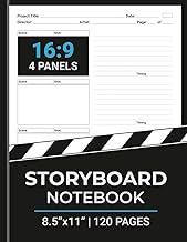 Storyboard Notebook: 16:9 Aspect Ratio | 4 Panels | Ideal for Filmmakers, Animators, Content Creator
