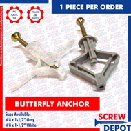 1PC Butterfly Screw Expansion Anchor / Aircraft or Airplane Screw Tox Hollow Screw Depot