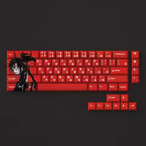 73 Keys PBT Keycaps Vagabond Red Dye Sub Cherry Anime Comic Japanese for 60 65 68 Layout Mechanical 