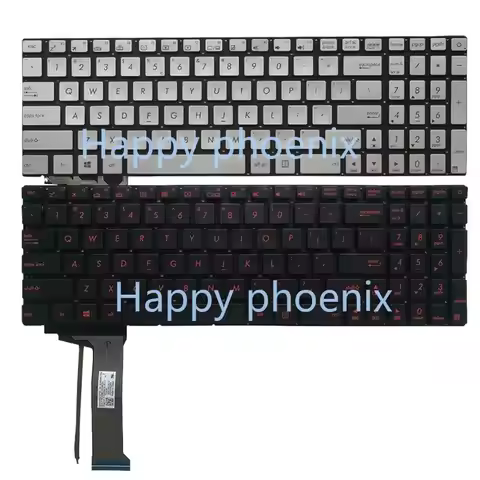 US laptop keyboard for ASUS N551 N551J N551JB N551JK N551JM N551JQ backlit Silver/Red English keyboa