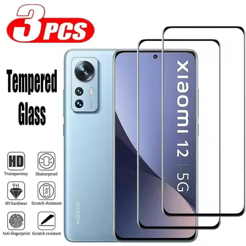 3Pcs Tempered Glass For xiaomi 12 5G 12X 12 Pro 13 Pro 15 14 13 Ultra T 3D Curved Ultrasonic Fingerp