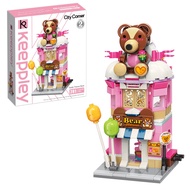 City Corner Model Teddy Theme Store Building Block Set Compatible with Lego Bricks Cute-Bear Sales S