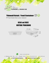 ready Thinwall Kotak DM 650 ml (25 pc) murah