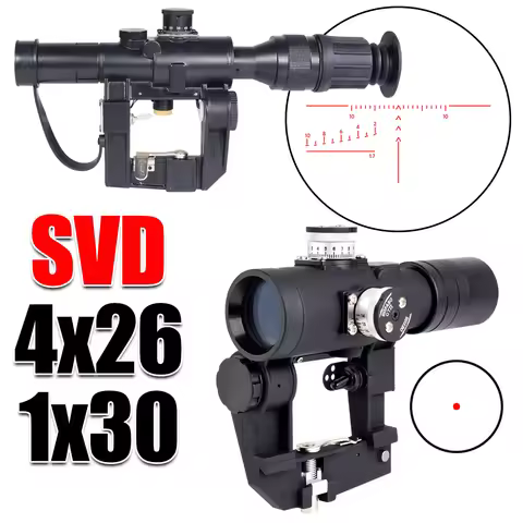 HOT SVD Series 1x30 Red Dot 4x26/3-9x24/3-9x26 Red Illuminated Side Mount Scope Hunting Collimator T