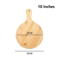 6/7/8/9/10 Inch Bamboo Wooden Pizza Board Round with Handle Pizza Baking Tray Pizza Stone Cutting Bo