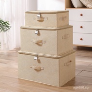Storage Box with Lock Password Dormitory Organizer Clothing Storage Box Home Desktop Cotton Linen Fo
