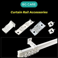 Curtain Rail Components Pulley Metal Side Mounting Bracket Fixed Top Clamping Rail End Cap Track Rail Accessories