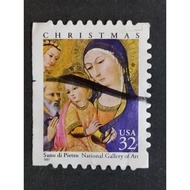 USA United States 1997 Christmas Madonna & Child With Saints & Angels 32c - 1pc Used Stamp / Setem