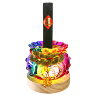 財神小舖 一直炭五帝錢袋聚寶盆 備長炭 13~15cm + 琉璃錢袋聚寶盆 7 x 8cm + 五帝錢套繩 + 實木LED燈底座10cm + 多色小元寶 120g + 招財進寶貼紙 轉運彩  WN-2