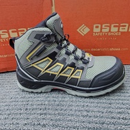 Oscar 122 123 Sport Safety Shoes Mid Cut Lace Khaki Grey ESD SHOES Water Resistant