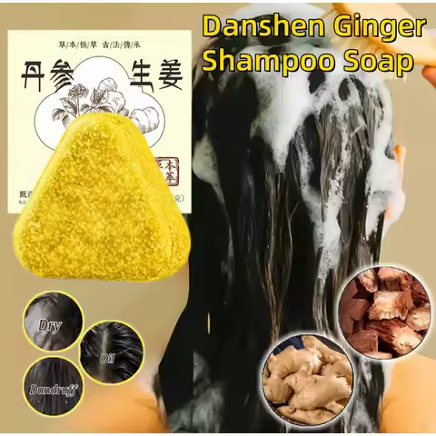 Herbal Chinese Medicine Shampoo Bar With Salvia Miltiorrhiz Ginger Ginseng Silicone Free Hair Soap F