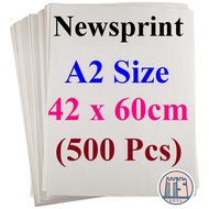 500Pcs A2 newsprint / White Packing Wrapping Paper A2 Size 500pcs/pkt