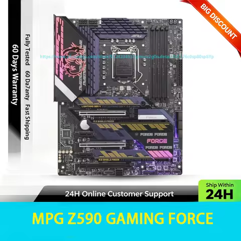Used for MSI MPG Z590 GAMING FORCE Motherboard Z590 LGA1200 ATX DDR4 Max 128GB M.2 For Intel 10th 11