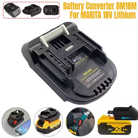 DM18M Battery Adapter for Makita 18V Tools Convert for Dewalt 20V Battery & Milwaukee M18 18V Batter