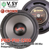 Original 2024 Crown PRO PW Series 160W - 200W 8 Ohms 6.5 / 8 / 10 / 12 Inches Polypropylene Woofer A