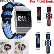 COMLYO Watchband Strap For Fitbit Ionic Watch Band Sports Mesh Breathable Replacement Silicone Wrist