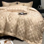 Luxury Nordic Style 1600TC Ice Silk 4IN1 Bedsheet Set Bedsheet Duvet Covers Pillowcases Wedding Bedd