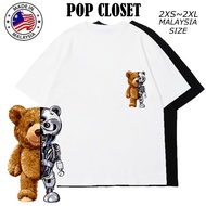 < TSHIRT WOMEN MEN > BEST SELLER TEDDY BEAR T-SHIRT 100% COTTON GRAPHIC TSHIRT LELAKI PEREMPUAN BAJU