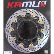 KAMUI XMAX 250 300 (300MM) 4.5MM THICK FRONT DISC PLATE(ROTOR) -BLACK/GOLD BUTTON