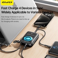 CCC 3C AWEI P23K 10000mAh Powerbank 22.5W Built-In Cable PowerBank Fast Charge Portable Thin 10K Pow