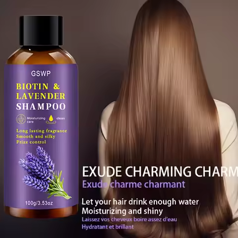 GSWP Biotin Lavender Shampoo produces rich, delicate lather, nourishing hair and leaving it soft, sm