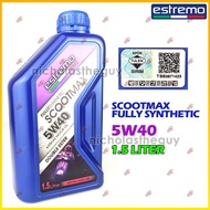 Estremo Engine Oil 4T Fully Scootmax 5W40 Double Ester 1.5Liter for Scooter Motorcycle (FOC Helmet S