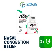 [Bundle of 3] Vapex Nasal Decongnestant Inhalant 14ml Exp June 2027