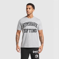 Gym.shark sports fitness T-shirt trend cotton arc letter printed short sleeve T-shirt