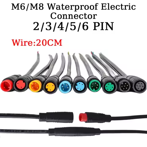 M6/M8 2 3 4 5 6 Pin 20cm E-bike Speed Sensor male to female Extension connector Cable Electric Bicyc