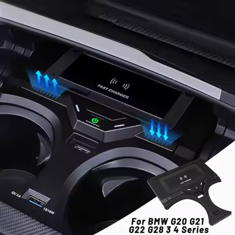 Car wireless charging Pad For BMW G20 G21 G22 G28 3 4 Series 2020-2024 fast phone charger Mobile hol