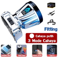 Lampu sorot kepala Menyinari 100 meter 100 jam masa pakai Senter Kepala Senter Super Terang Kepala T