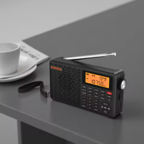 XHDATA D-109 Stereo Digital Portable Radio AM SW MW FM Radio Bluetooth Compatible Multifunctional Ra
