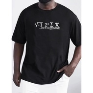 Men'S Math Equation Graphic T-Shirt - Γreek Alphabet & ∑ Symbol Print, with Math Notation, Casual Ro
