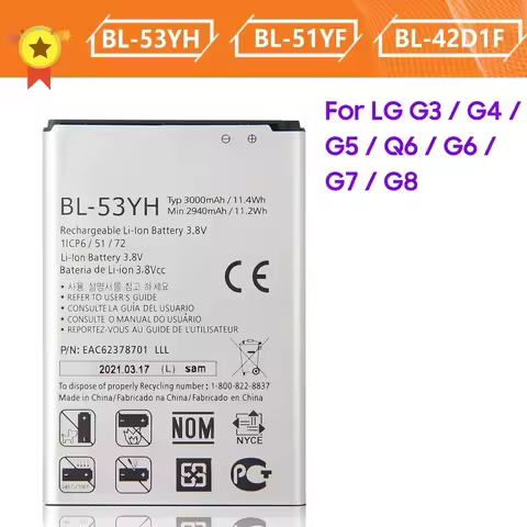 BL-T33 BL-T39 BL-T32 BL-T41 BL-53YH BL-42D1F BL-51YF For LG G3 G5 G7 + G8 Q6 G6 Mini M700 ThinQ G4 H