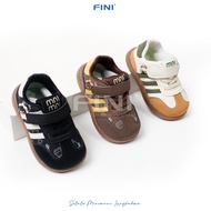 FINI, Sepatu Anak Balita Laki Laki Perempuan Sport Retro Style Motif Strip Capybara Warna Hitam Cokl
