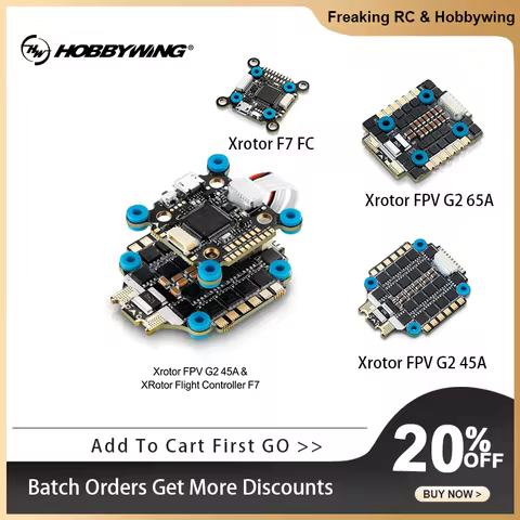 Hobbywing Xrotor G2 4in1 ESC Competition 45A 65A 3-6S LiPo MPU6500 Flight Controller F7 ARM32 Firmwa