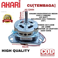 MESIN 150 WATT Wash Dynamo 12MM COPPER COIL Akari 2-Cylinder Washing Machine