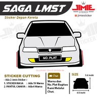 Sticker Kereta, Sticker Proton Saga LMST, Custom Warna dan No. Plat.
