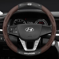 6D Carbon Fiber Leather Protective Car Steering Wheel Cover For Hyundai Stagazer Creta Accent Getz A