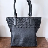Bv bottega veneta classic vintage black leather tote bag handbag 經典中古復古編織格仔格子真皮手提袋托特包大袋#V323