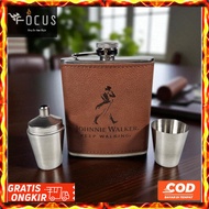 Taganov Fashion Wine Drinking Bottle whisky Classic Stainless Steel Free 1 Funnel + 2 Glasses One Sh